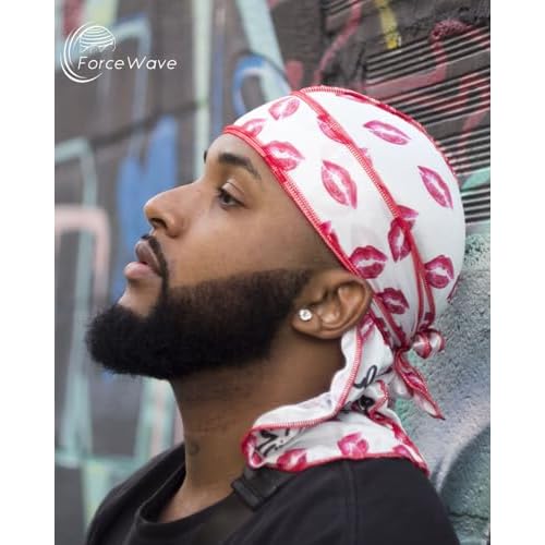 ForceWave Durag for Men Designer for Waves Silky Durag Du rag with Designed Pattern