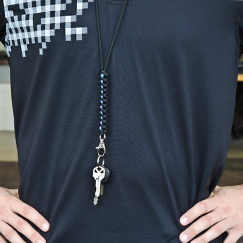 Survival Paracord Lanyard Neck Strap for Keys, Badges & IDs with Whistle