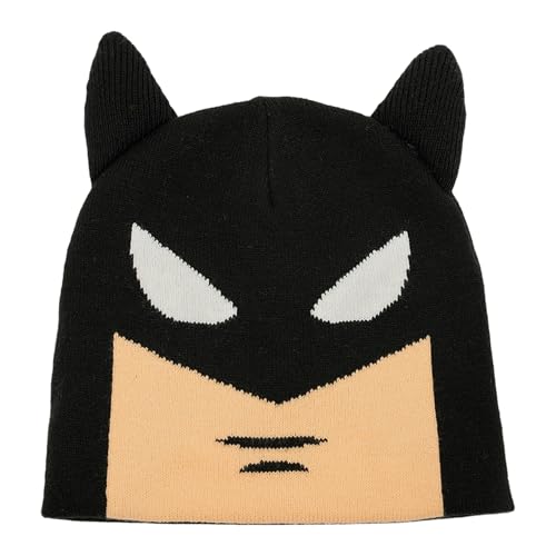 Popfunk Official Batman Face Adult Knit Beanie - Unisex for Men and Women, Black