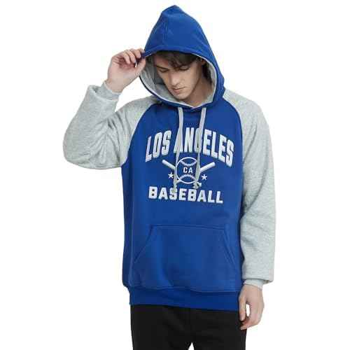 Mens City Classic Baseball Embroidery Soft Sweatshirt Hoodie