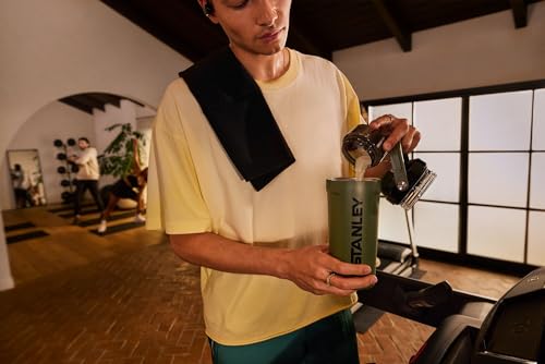 20 oz Sage Grey Vitalize Shaker Bottle with Insulation & Storage — Leakproof
