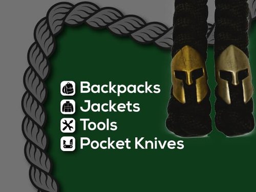 BORED? PARACORD! A Spartan Head Bead Woven Paracord Lanyard or Zipper Pull with Unique Charm EDC Gear Accessory - Gold