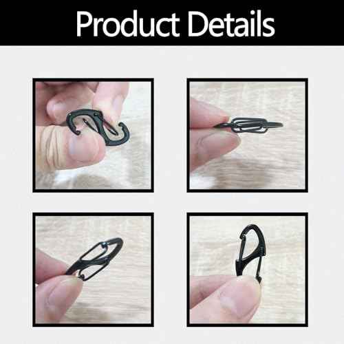 Mini Carabiner Clips, Double-Sided Spring Small Carabiner Clip, Metal Carabiner for Keys, Anti Theft Zipper Clips, Flexible and Easy to Use