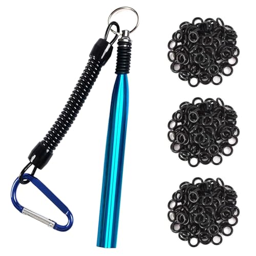 Wacky Rig Tool Kit for Bass Fishing - Aluminum Wacky Worm Tool + 310 O-Rings
