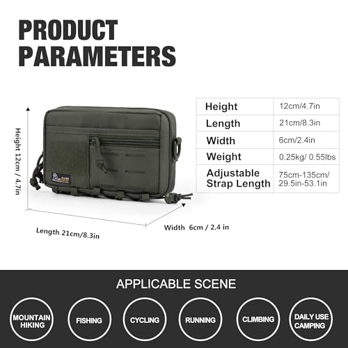 Mardingtop 600D Cordura Tactical Molle Pouch Small Military Organizer Ranger Green