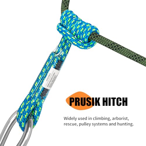 Blue 8mm Pre-Sewn Eye-to-Eye Prusik Cord for Climbing & Rescue - 30 Inches, Pack of 3