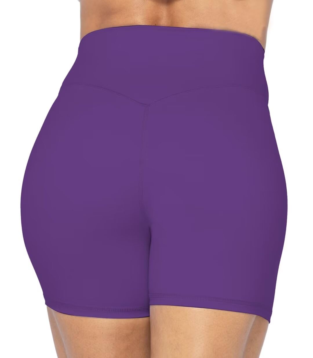 Sunzel No Front Seam High Waist Biker Shorts for Women, Squat Proof Yoga Workout Gym Bike Shorts 5" Petunia X-Small
