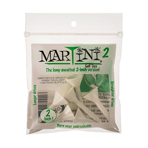 2 Inch Golf Tees - White, Longer, Straighter Drives, Pack of 6
