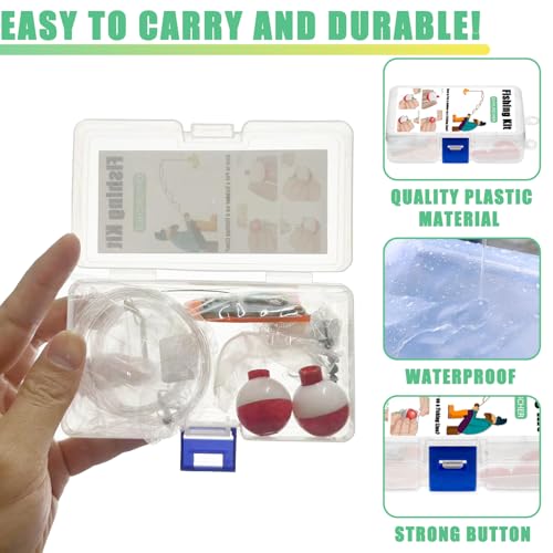 Mini Fishing Kit Set with Case - 24 Pack Emergency Survival Tackle for Outdoors