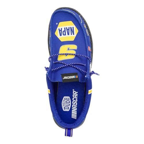 HEYDUDE Men's Wally NASCAR Slip-On Loafer - Blue Multi, Breathable Mesh Upper