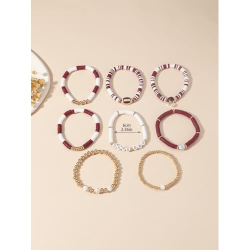 Artlunar Game Day Football Charm Bracelet: Stackable Sports Jewelry for Moms & Dads - Perfect for Football Fans