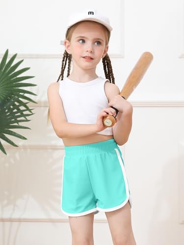 Resinta 4-Pack Toddler Girls Athletic Shorts - Quick Dry Dolphin Gym Shorts - 2T, Black Blue Pink Purple