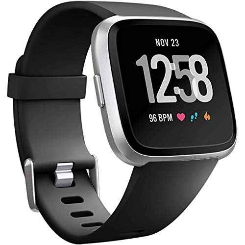 Wepro Band Compatible with Fitbit Versa 2 Bands for Women Men, Soft Band Compatible with Fitbit Versa Bands, Sport Waterproof Breathable Replacement Wristband Strap for Versa Lite, Large, Black, 1 Pack