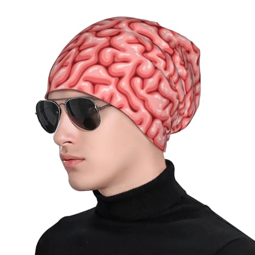 Zombie Brain Beanie Hat Knitted Cap Unisex Slouchy Warm Soft Skull Covering