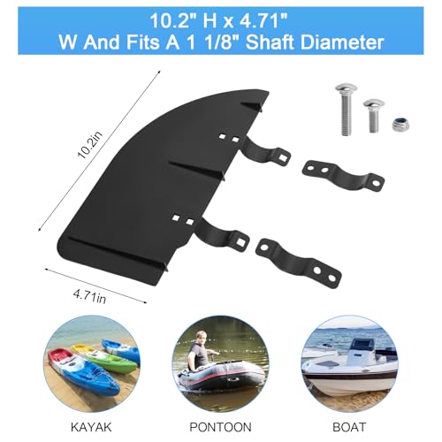 Trolling Motor Rudder, Boat Rudder Kit, Trolling Motor Accessories, Boat Rudder, Fits Most 24-55 Thrust Trolling Motors, Boat Rudder for Pontoon Fishing Kayak Canoe Jon Boat