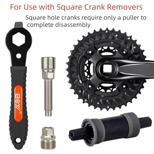 Bike Crank Puller Tool Set, Bicycle Square Crank Remover Kit with Allen Wrench Square Taper, Spline, Compatible with ISIS Drive & Octalink Cranks Arm