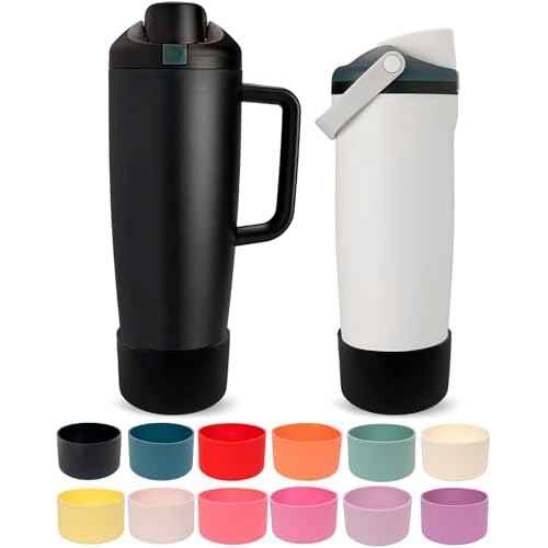 Silicone Boot for Owala 30oz & 40oz FreeSip Sway Bottles & Tumblers - Non-Slip, Scratch-Resistant, Stability Enhancer, Available in 12 Colors (Midnight Black)