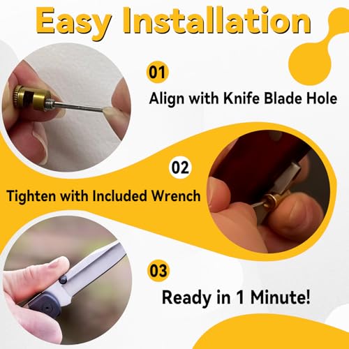 Knife Thumb Studs Set for Buck 110 Automatic Knives - 5 Colorful Brass & Steel Refits