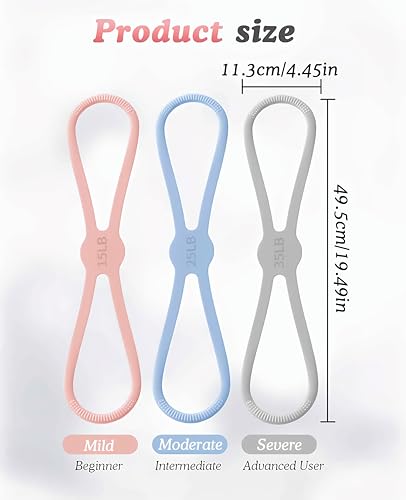 Figure 8 Resistance Bands Set for Full-Body Workout - 3 Pack, Non-Slip Handles