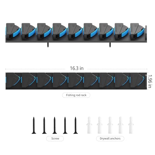 RESTCLOUD Fishing Rod Holder Vertical 3 Slots Blue 9 Slots Storage Rack