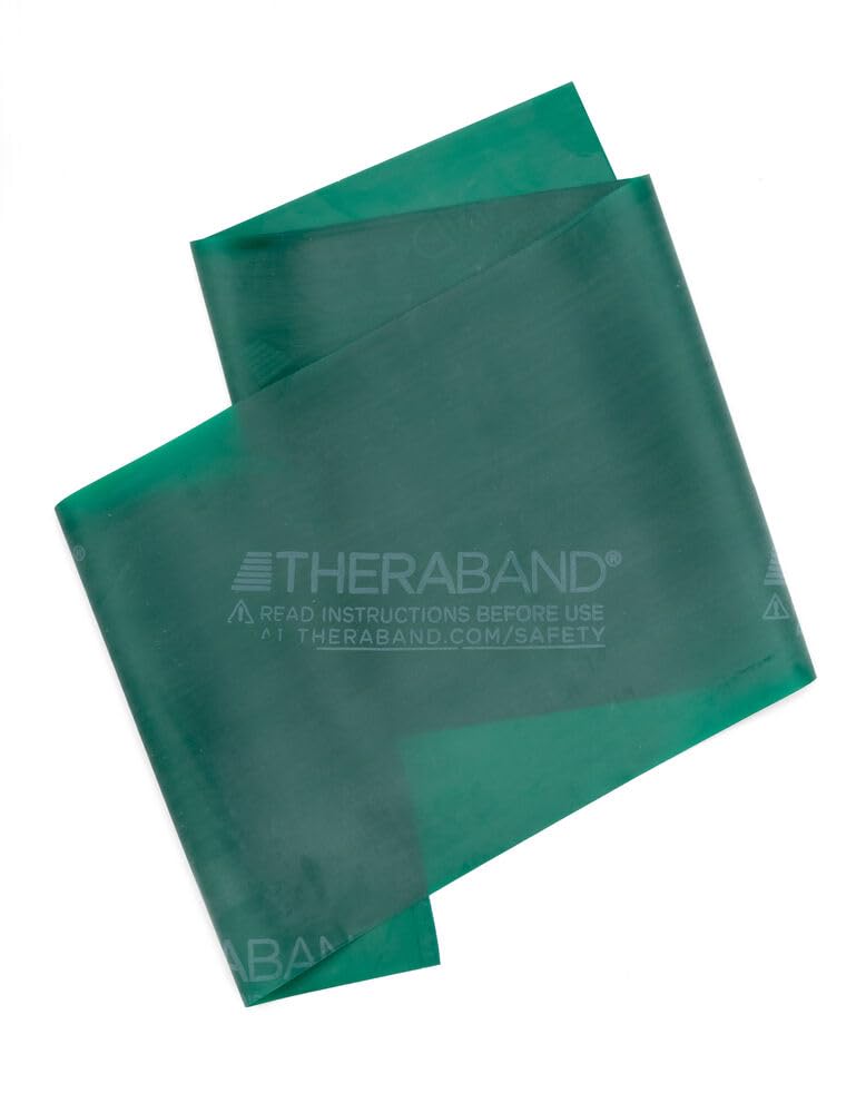 THERABAND Professional Latex Resistance Bands For Rehabilitation, Portable Fitness and Workout, Home Exercise, 5 Foot, Green, Heavy, Level 4, Individual Package