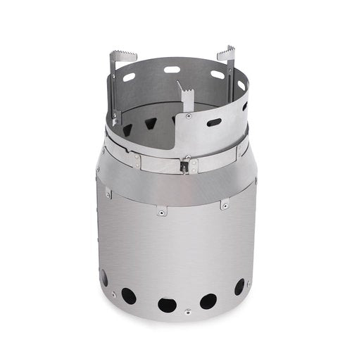 Soomloom Titanium Camp Stove S Secondary Combustion Fire Pit SOLO Ultralight Folding Firewood Stove Round Portable Heater Tent Cooking BBQ Open Fire Camping Outdoor Warmer Multipurpose, metal