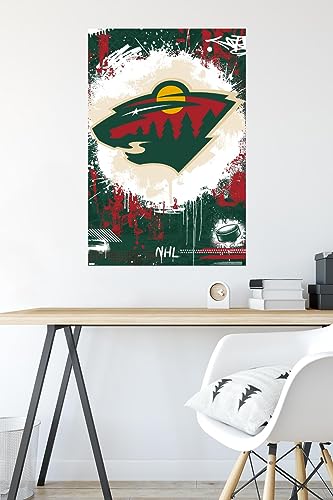 Minnesota Wild Wall Poster - Maximalist Logo 23 x 34 Inches, Unframed