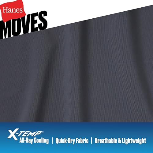 Hanes Men's Moves Mesh T-Shirt Large White Moisture-Wicking Active Tee