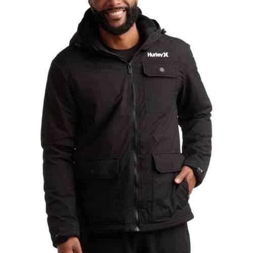 Hurley Mens Winter Jacket - Warm Zip Up Hooded Parka Sherpa Lined Jackets For Men with Multiple Pockets (Sizes S-XL)
