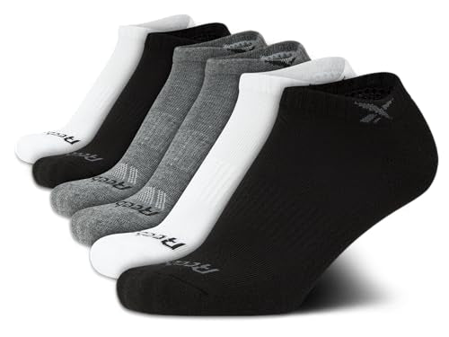 Reebok Boys Low Cut Socks 6-Pack Moisture-Wicking Cushioned Ankle Socks