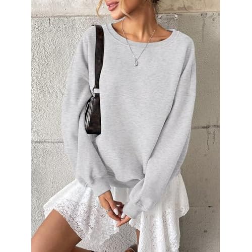 Women Fleece Sweatshirts Oversized Crewneck Pullover Trendy Long Sleeve Tops Fashion Fall Outfits Clothes 2025