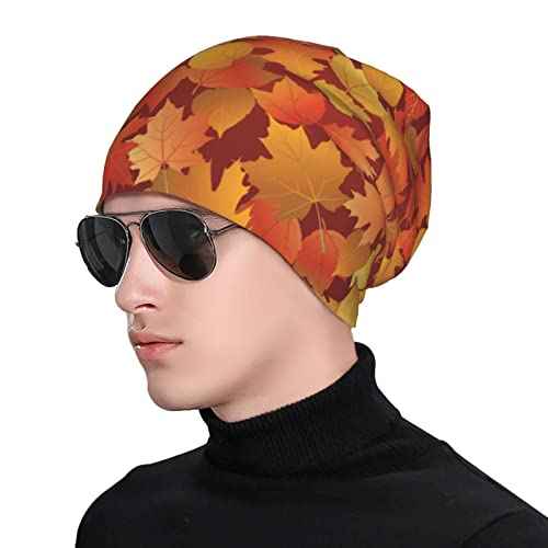 LAIPUTER Thanksgiving Beanie Standard Closed Chemo Hat Cancer Headwear Knitted Hats Baggy Slouchy Cap for Adults Women Men