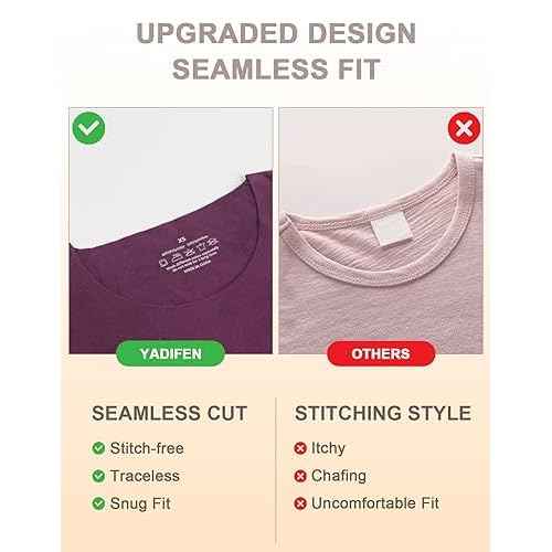 YADIFEN Women Thermal Underwear Set,Long Johns for Women Base Layer with Fleece Lined Long Underwear Top Bottom Cold Weather Purple