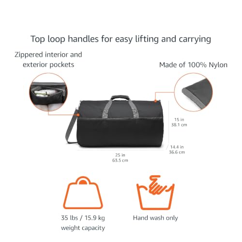 Travel Duffel Bag 25 Inch Foldable Nylon Sports & Luggage Bag Black