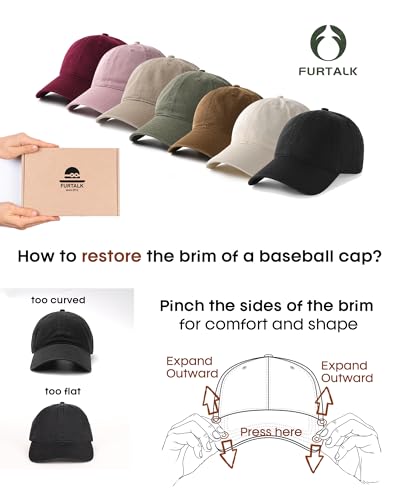 Unisex Vintage Washed Cotton Baseball Cap - Grey Medium-Large Dad Hat