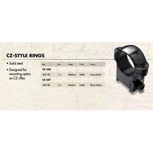 Burris unisex adult CZ 550 Long-Action Tactical Rings, Black, Medium Height US