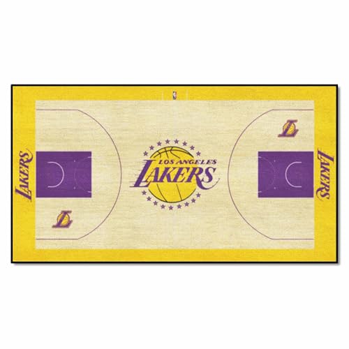 FANMATS 9298 Los Angeles Lakers Large Court Runner Rug - 30in. x 54in.