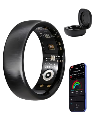 Smart Ring for Women Men - Gen 4 SR06 Carbon Black with 24-Hour Sleep & Health Tracking
