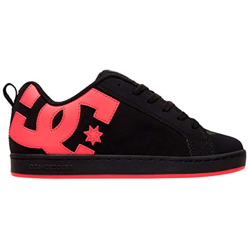 DC womens Court Graffik Skate Shoe, Black/Hot Pink, 8 US
