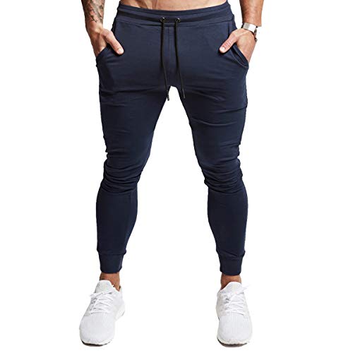 Men's Slim Tapered Jogger Pants - Navy, XX-Large Athletic Sweatpants