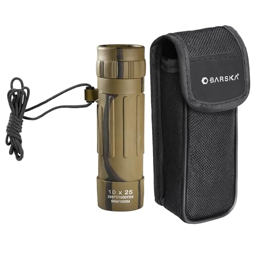 10x25 Compact Monocular with Fully Coated Optics and Rubber Armor for Travel Hiking Bird Watching