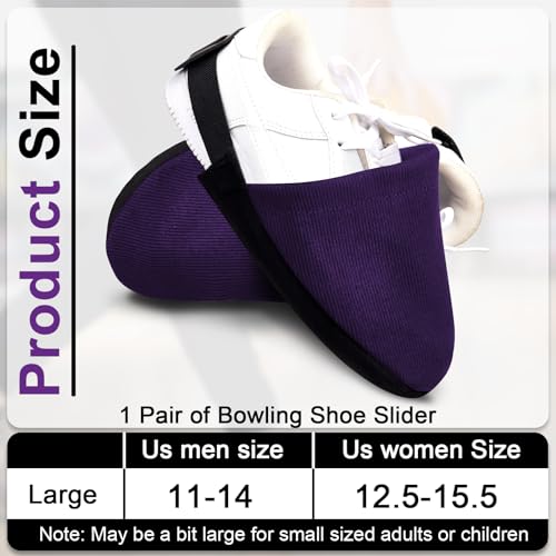 Adjustable Bowling Shoe Cover Sock for Men and Women - 2 Pack Purple