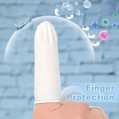 Finger Cots Disposable, Medium Finger Protectors Thumb Gloves, Natural Latex Sleeves Covers Protection for Fingertips, Electronic Repair, Handmade (Approx.390 PCS)