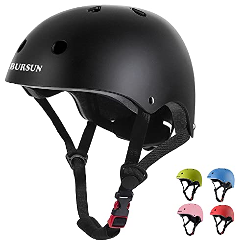 Kids Bike Helmet Ventilation & Adjustable Toddler Helmet for Ages 2-14 - Small 18.9-21.3 inch, Black