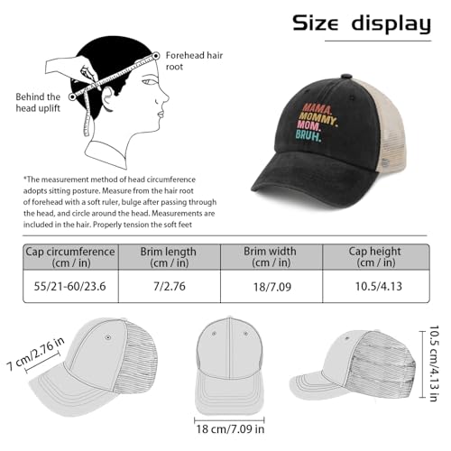 Mama Mommy Mom Bruh Mothers Day Baseball Cap Women's hat AllBlack dad hat Gifts for Men Outdoor Hat
