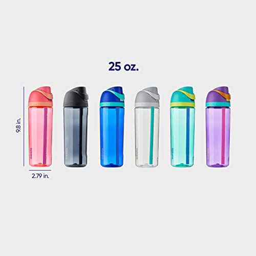 Owala FreeSip Clear Tritan Plastic Water Bottle with Straw, BPA-Free Sports Water Bottle, Great for Travel, 25 Oz, Shy Marshmallow