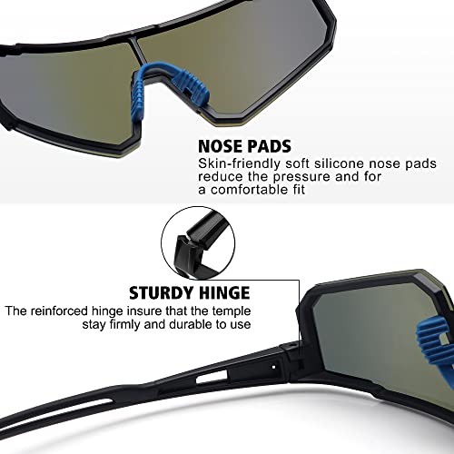 Polarized Sports Sunglasses for Men Women Cycling Running UV400 Protection