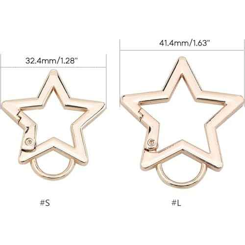 Star Shaped Stainless Steel Keychain Clip Carabiner Snap Hook Holder Carabiner Hook Clip Key Holder Carabiner Clip Keychain Carabiners for Keys and Wallet Accessory with Key Chain Rings