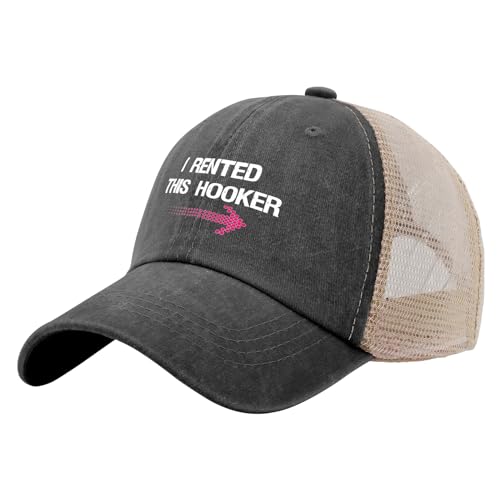 I Rented This Hooker, Funny Adult Humor Saying Sun hat Men's hat AllBlack Black Bucket hat Gifts for Boyfriends