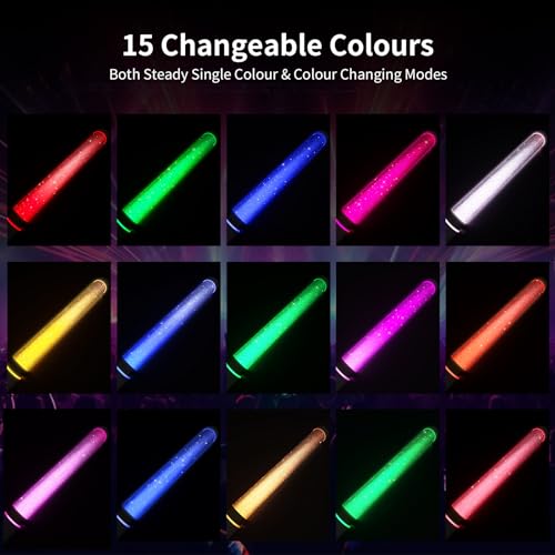 LED Glow Sticks Reusable 15 Colors Light Stick Set - 2 Pack, Battery Included - Variation ST018